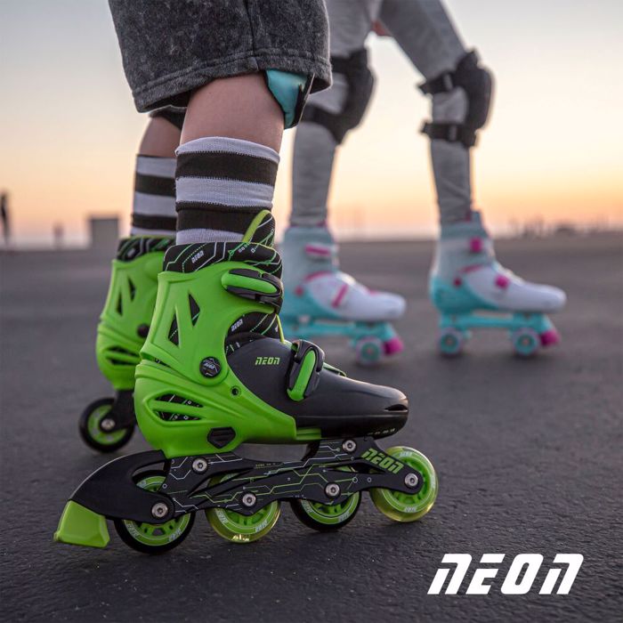 YVOLUTION Neon Combo Patinia 2 se 1 - Prasino (EU: 34-37)